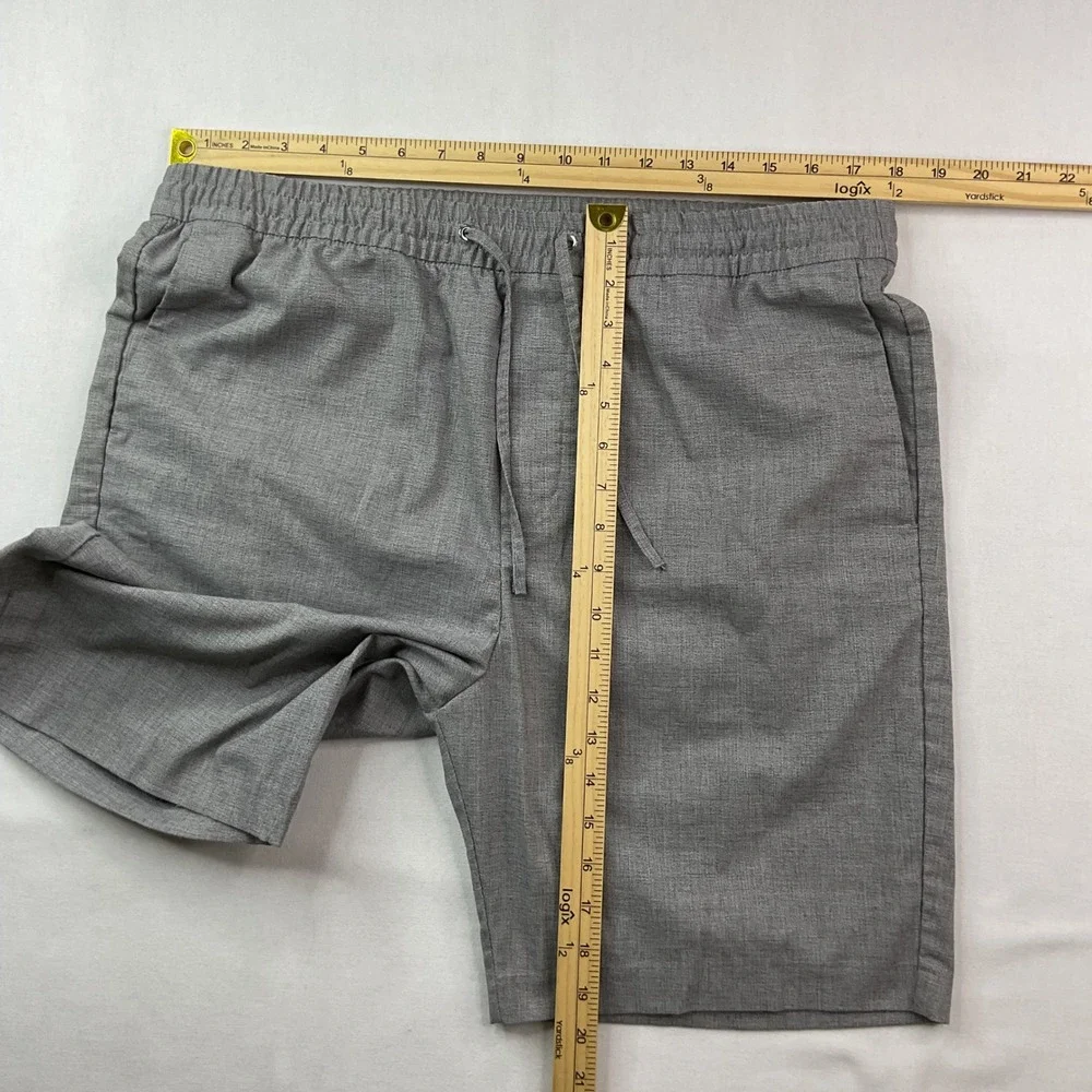 HM Shorts Mens Sz L Regular Fit Elastic Waist Drawstring Grey Heathered